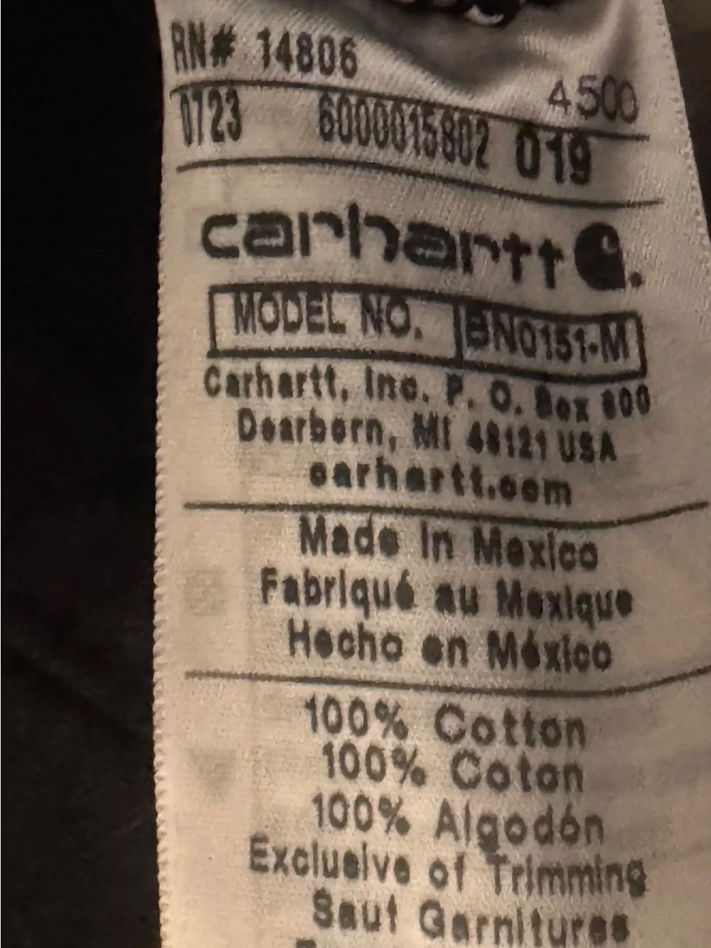 Carhartt Black Cargo Work Pants